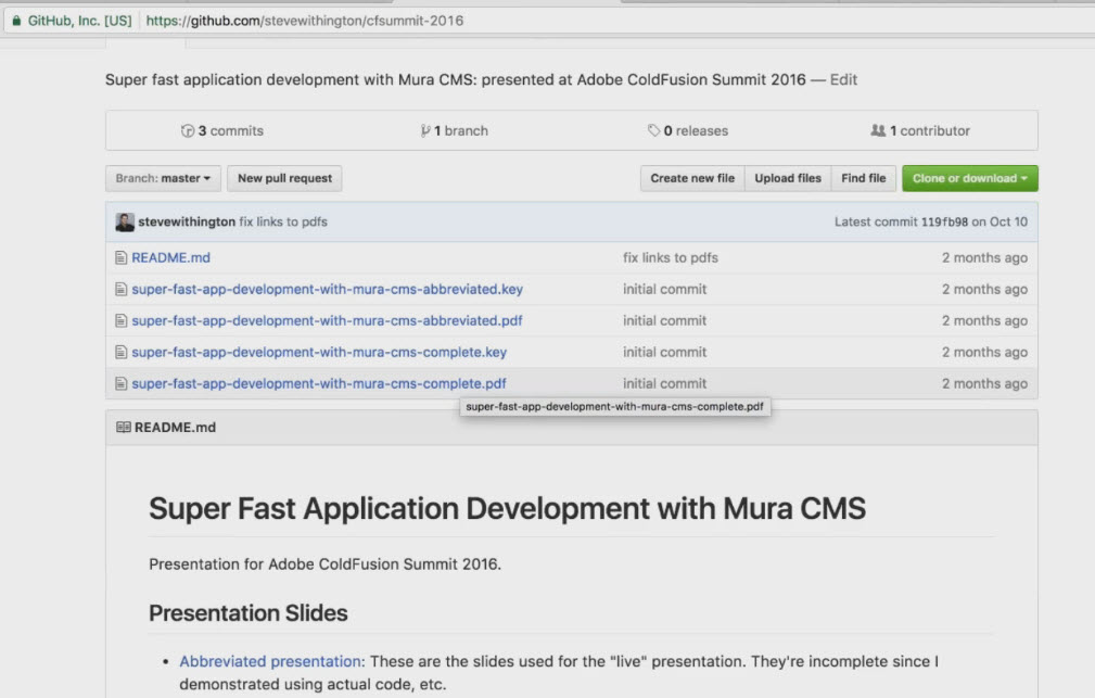 Screenshot of GitHub repo containing reference materials with in-depth examples for super fast application development